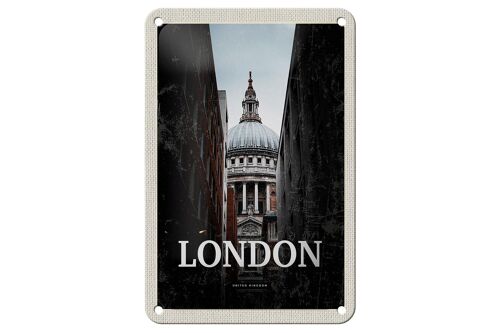 Blechschild Reise 12x18cm London UK Ausblick Panorama Dekoration