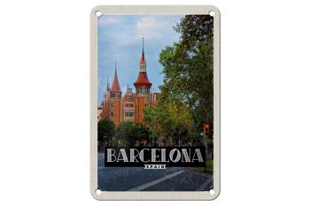 Panneau de voyage en étain, 12x18cm, barcelone, espagne, Nature, centre-ville 1