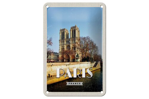 Blechschild Reise 12x18cm Paris Frankreich Notre-Dame Reise Schild