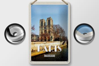 Panneau de voyage en étain 12x18cm, panneau de voyage Paris France Notre-Dame 2