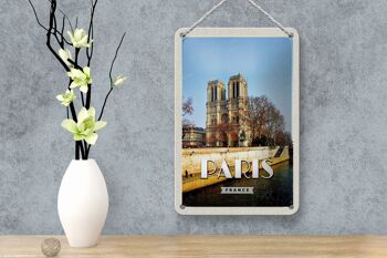 Panneau de voyage en étain 12x18cm, panneau de voyage Paris France Notre-Dame 4