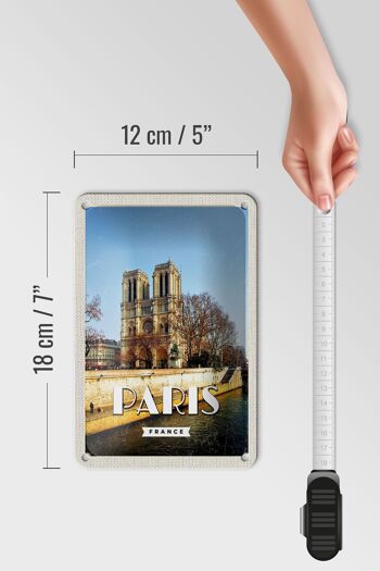 Panneau de voyage en étain 12x18cm, panneau de voyage Paris France Notre-Dame 5
