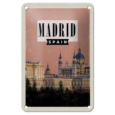 Metal sign travel 12x18cm Madrid Catedral de la Almudena sign