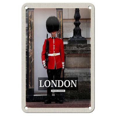 Targa in metallo da viaggio 12x18 cm. Cartello della guardia di sicurezza di Londra, Buckingham Palace