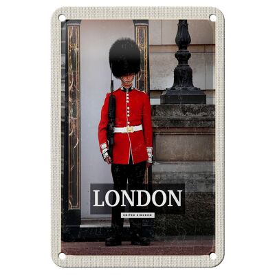 Blechschild Reise 12x18cm London Wachmann Buckingham Palace Schild