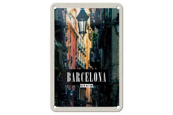 Panneau panoramique de voyage en étain, 12x18cm, barcelone, espagne, allée 1