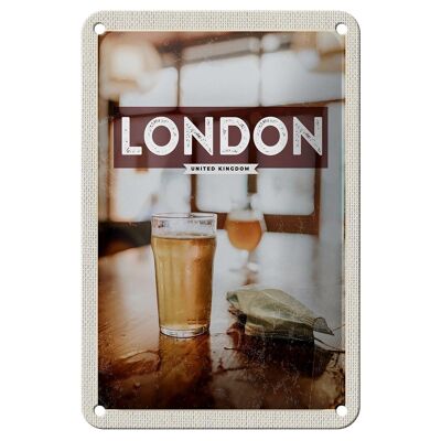 Blechschild Reise 12x18cm London UK Kingdom Corona Dekoration