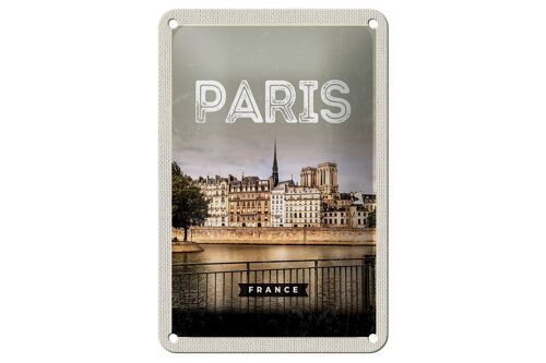 Blechschild Reise 12x18cm Paris Frankreich Architektur Dekoration