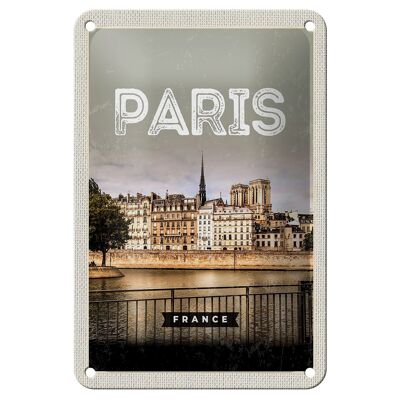 Blechschild Reise 12x18cm Paris Frankreich Architektur Dekoration