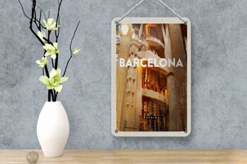 Panneau de voyage en étain, 12x18cm, barcelone, espagne, panneau photo médiéval 4
