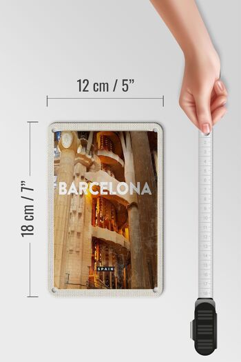 Panneau de voyage en étain, 12x18cm, barcelone, espagne, panneau photo médiéval 5