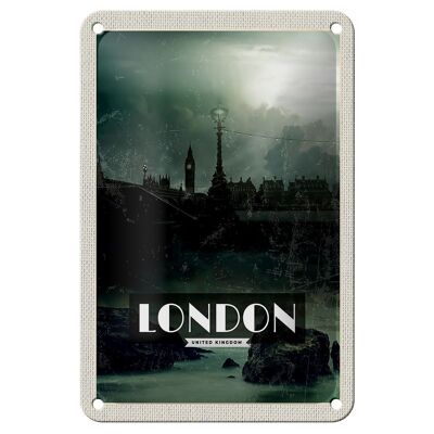 Blechschild Reise 12x18cm London UK Vintage Nacht Dekoration
