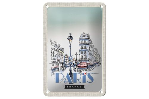 Blechschild Reise 12x18cm Paris Frankreich Stadt Kunstbild Schild