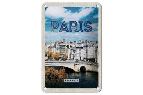 Blechschild Reise 12x18cm Paris Frankreich Trip Stadt Vintage Schild