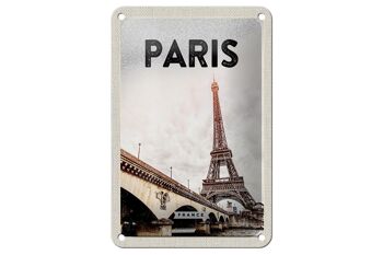 Panneau de voyage en étain, 12x18cm, Paris, France, tour Eiffel, panneau touristique 1