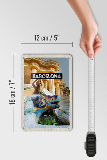 Panneau de voyage en étain 12x18cm, décoration de voyage dans le parc de barcelone et d'espagne 5
