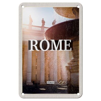 Targa in metallo da viaggio 12x18 cm Roma Italia Fontana Decorazione medievale