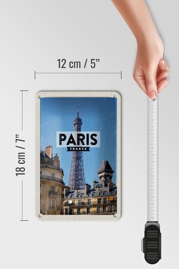 Panneau de voyage en étain, 12x18cm, Paris, France, tour Eiffel, signe de ville 5