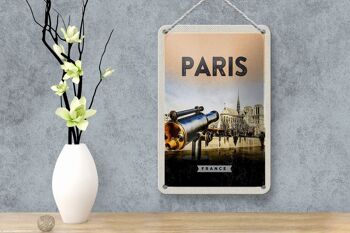 Panneau de voyage en étain, 12x18cm, jumelles de Paris, panneau de la cathédrale Notre-Dame 4