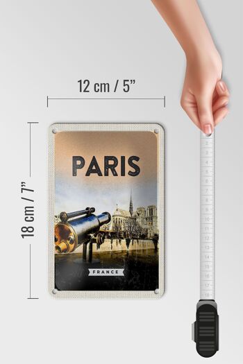 Panneau de voyage en étain, 12x18cm, jumelles de Paris, panneau de la cathédrale Notre-Dame 5