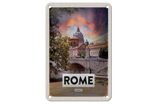 Blechschild Reise 12x18cm Rom Italien Fluss Kathedrale Dekoration