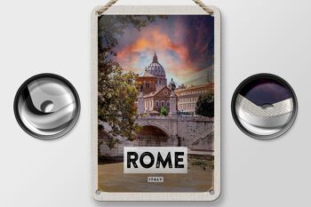 Panneau de voyage en étain 12x18cm, décoration de la cathédrale de la rivière Rome italie 2