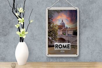 Panneau de voyage en étain 12x18cm, décoration de la cathédrale de la rivière Rome italie 4