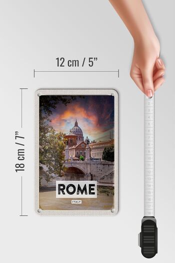 Panneau de voyage en étain 12x18cm, décoration de la cathédrale de la rivière Rome italie 5