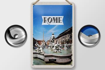 Signe en étain de voyage 12x18cm, Sculpture de fontaine de Rome italie, signe de vacances 2