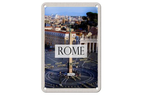 Blechschild Reise 12x18cm Rom Italien Petersplatz Urlaub Schild