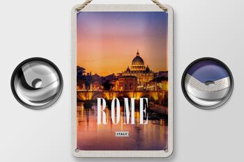 Signe de voyage en étain, 12x18cm, Rome, italie, ville, cathédrale, panneau de nuit 2
