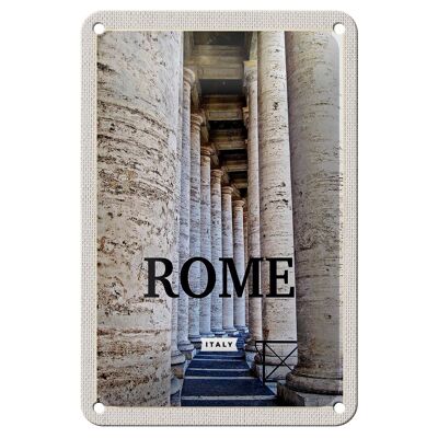 Cartel de chapa de viaje, 12x18cm, Roma, Italia, cartel de edificio medieval