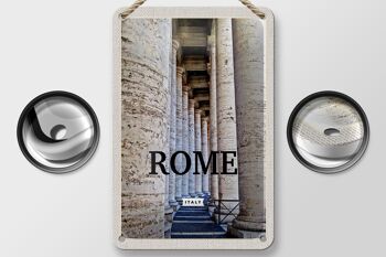 Panneau de voyage en étain, 12x18cm, Rome, italie, panneau de construction médiéval 2