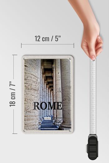 Panneau de voyage en étain, 12x18cm, Rome, italie, panneau de construction médiéval 5
