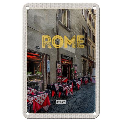 Cartel de chapa de viaje, 12x18cm, Roma, Italia, Restaurante, cartel de edificio