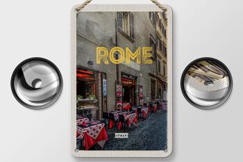 Panneau de voyage en étain, 12x18cm, panneau de construction de Restaurant, Rome, italie 2