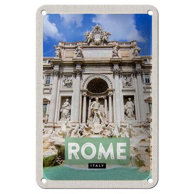 Blechschild Reise 12x18cm Rom Italien Trevi Fountain Brunnen Schild