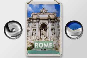 Panneau de voyage en étain, 12x18cm, Rome, italie, fontaine de Trevi 2