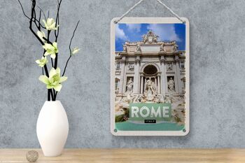 Panneau de voyage en étain, 12x18cm, Rome, italie, fontaine de Trevi 4