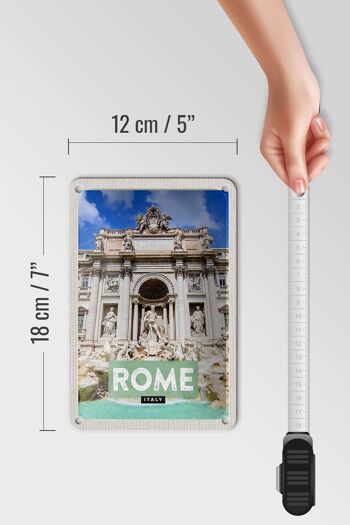 Panneau de voyage en étain, 12x18cm, Rome, italie, fontaine de Trevi 5