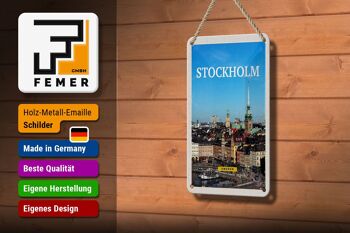 Panneau de voyage en étain 12x18cm, panneau d'aperçu de la vieille ville de Stockholm, suède 3