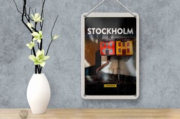 Panneau de voyage en étain, 12x18cm, panneau artistique de maison de Stockholm, suède 4