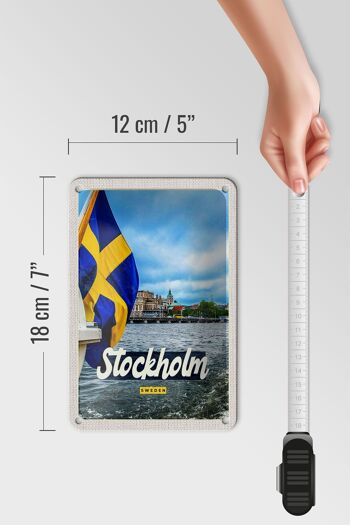 Panneau de voyage en étain, 12x18cm, Stockholm, suède, porte de bateau, signe de mer 5