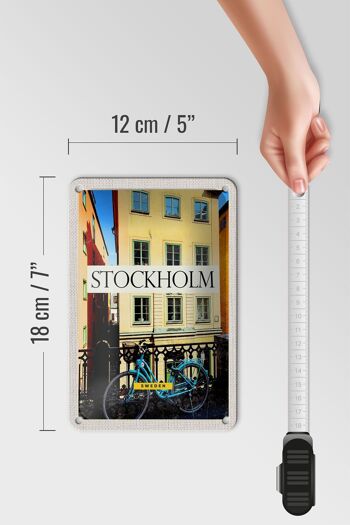 Panneau de voyage en étain, 12x18cm, panneau de voyage de construction de Stockholm, suède 5
