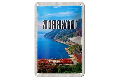 Blechschild Reise 12x18cm Sorrento Italien Meer Ausblick Trip Schild