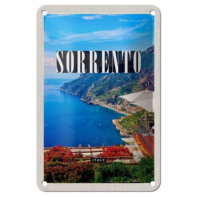 Cartel de chapa de viaje, 12x18cm, Sorrento, Italia, vista al mar, señal de viaje