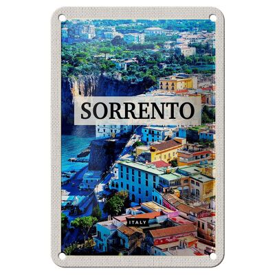 Panneau de voyage en étain 12x18cm, panneau de voyage de vacances de bâtiment de Sorrento en italie