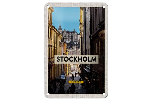 Blechschild Reise 12x18cm Stockholm Schweden Altstadt Reise Schild