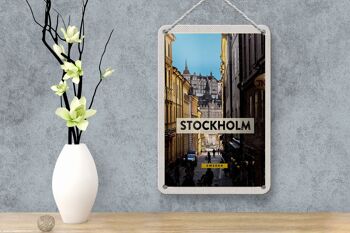 Panneau de voyage en étain 12x18cm, panneau de voyage de la vieille ville de Stockholm, suède 4