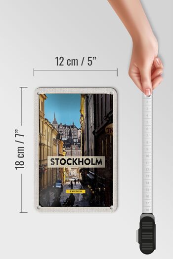 Panneau de voyage en étain 12x18cm, panneau de voyage de la vieille ville de Stockholm, suède 5